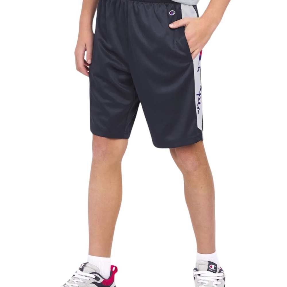 Champion Boys Heritage Script Mesh Shorts Blue Size XL